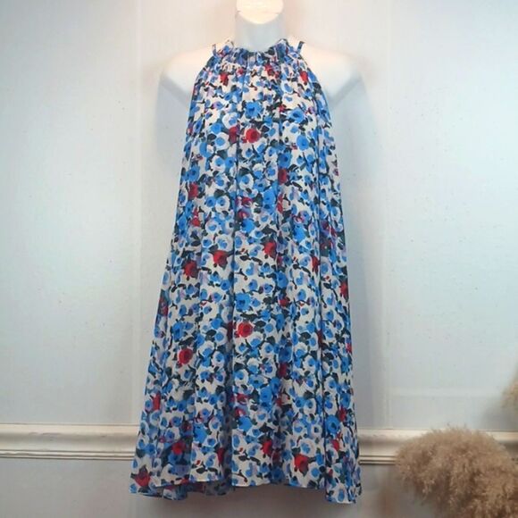 Badgley Mischka Women's floral halter mini shift dress size 6 Boho - Picture 3 of 12